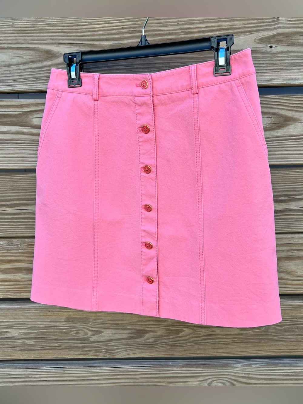 J. McLaughlin Pink Cotton Button Front A-Line Mini Skirt Women’s SZ 4 Coastal